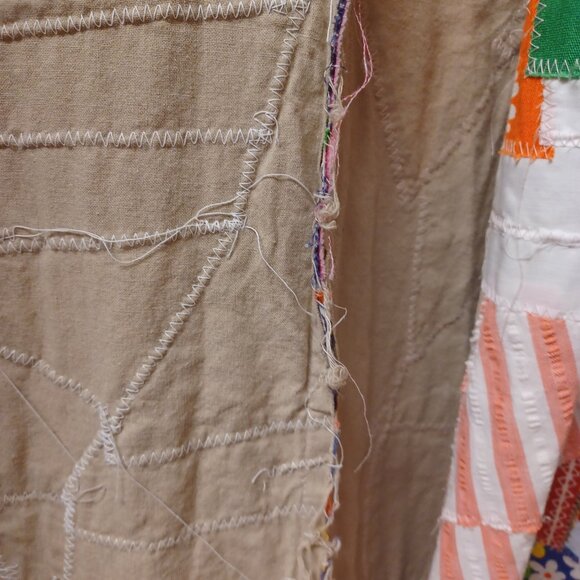 Whimsical Vintage 70s Patchwork Long Jacket XL - Picture 14 of 16